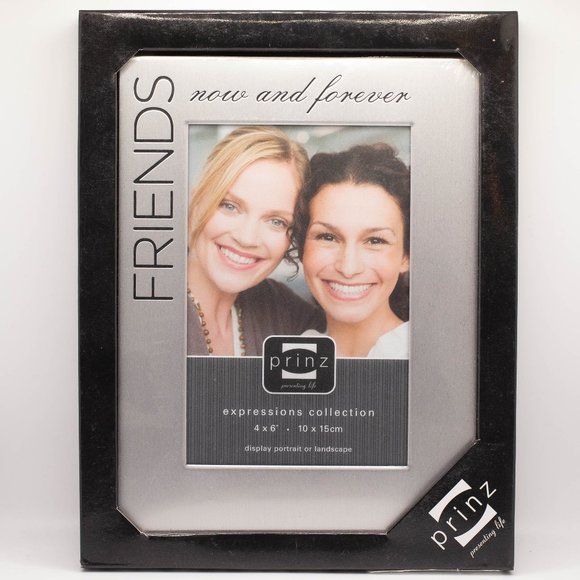 Prinz Silvertone "Friends, now and forever" 4x6 Photo Frame, NiB A Perfect Gift - Picture 2 of 2